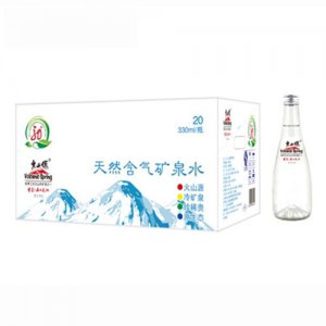 火山源天然含气重碳酸矿泉水白玻璃瓶330mlx20瓶