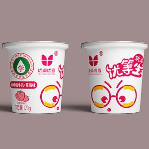 优卓优享优等生草莓味酸牛乳120g