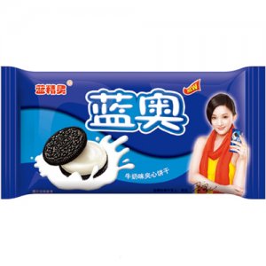 蓝精灵蓝奥牛奶味夹心饼干