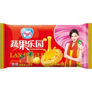 蓝精灵蔬果乐园草莓果酱夹心饼干