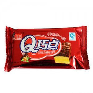 麦世发Q巧点巧克力威化饼干（红）