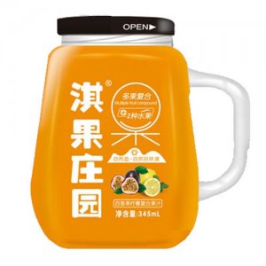 淇果庄园百香果柠檬复合果汁345ml
