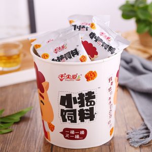 舌尖爱小猪饲料波浪卷（桶装）【182g】