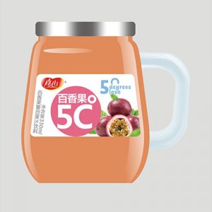 真心百香果5℃果汁带把瓶330ml