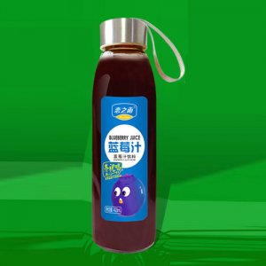 恋之雨玻璃瓶蓝莓汁饮料418ml