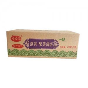 棒棒熊蛋黄+紫薯薄饼韧性饼干箱装400gx10包