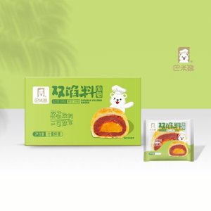 巴米熊双馅料红豆+绿豆面包箱装