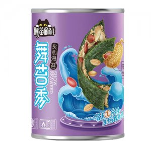 懒猫偷鲜花生味夹心海苔罐装