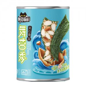 懒猫偷鲜巴旦木夹心海苔罐装