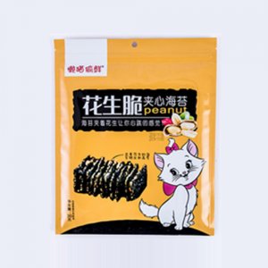 懒猫偷鲜花生脆夹心海苔袋装