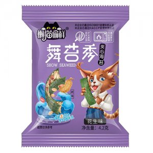 懒猫偷鲜花生味夹心海苔4.2g