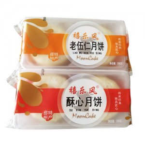 禧乐风老伍仁月饼+酥心月饼350g
