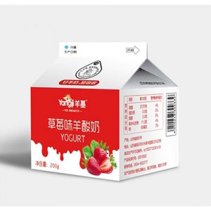 羊基草莓味酸羊奶屋顶盒装