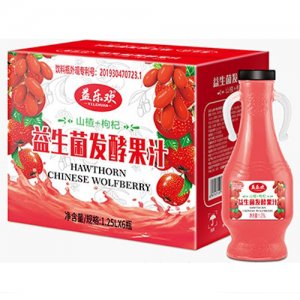 益乐欢益生菌发酵山楂+枸杞汁1.25Lx6