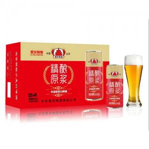 爱京小麦原浆啤酒330mlX24罐红色