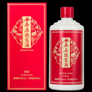 52度谷养康粮食酒优级红500ml白酒