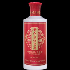 52度谷养康粮食酒优级红小酒版100ml