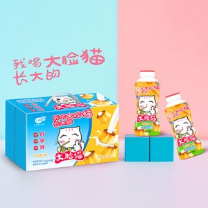 三剑客大脸猫乳酸菌饮品牛奶布丁味200gx20瓶