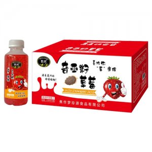 甄典奇亚籽草莓汁饮料410mlx15瓶