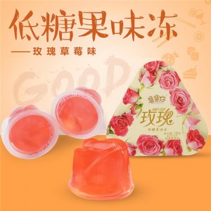 鲁鲁仔玫瑰草莓味果冻128g