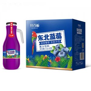 纤百栀东北蓝莓果汁饮料1.5Lx6瓶