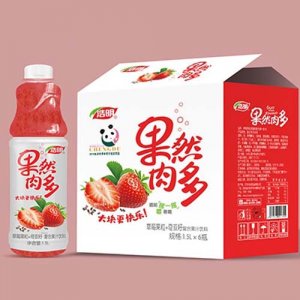 浩明果然肉多草莓果粒复合果汁1.5Lx6