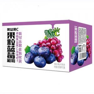 味益纯果益果C果粒蓝莓葡萄果汁500mlx15