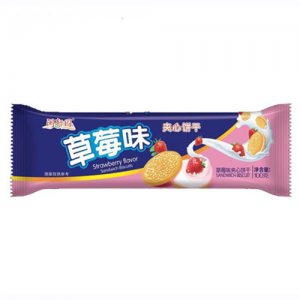 闽轩园草莓味夹心饼干100g