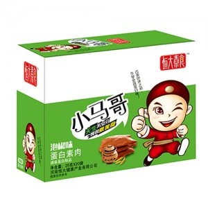 恒大素食泡椒味蛋白素肉25gx20袋