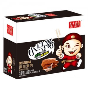恒大素食小马哥黑胡椒味蛋白素肉25gx20袋