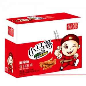 恒大素食小马哥麻辣味蛋白素肉25gx20袋