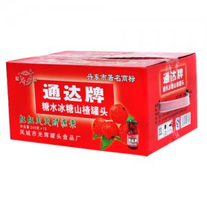 245克X12瓶糖水冰糖山楂罐头