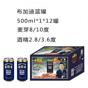 布加迪夜场啤酒蓝罐500ml1×12