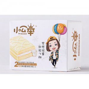 喜盈盈小公举白色巧克力蛋糕牛奶味2枚装