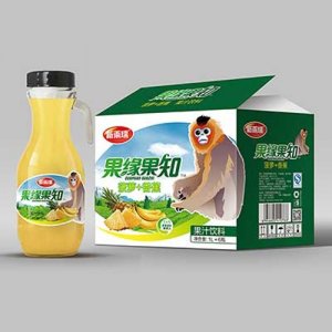 新雨瑞果缘果知菠萝+香蕉果汁饮料1LX6瓶