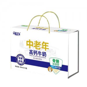 鸿智中老年高钙牛奶250mlx12盒