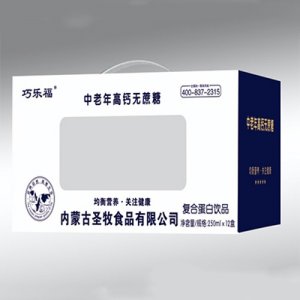 圣牧巧乐福中老年高钙无蔗糖复合蛋白饮品250ml×12盒