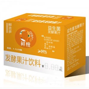 鲜吉多益生菌发酵果汁鲜橙味1.1LX8