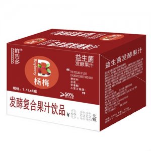 鲜吉多益生菌发酵果汁杨梅味1.1LX8