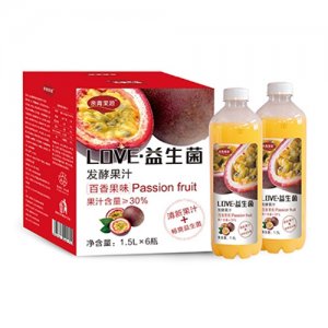 亲青果源LOVE益生菌发酵果汁百香果味1.5L6瓶