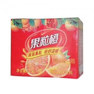 齐乐福果粒橙橙粒果味饮料2.5L6瓶装