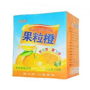 齐乐福果粒橙果肉果味饮料2L6瓶装