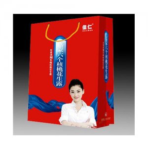 嘉蒙六个核桃花生露手提袋红色