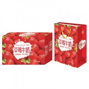 张弓草莓牛奶
