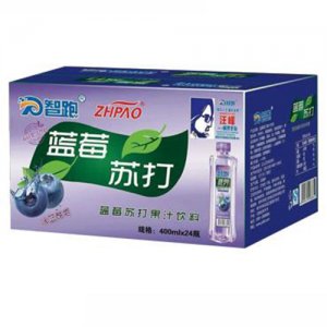 智跑蓝莓苏打果汁饮料箱装400mlx24
