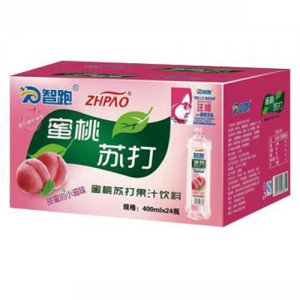 智跑蜜桃苏打果汁饮料箱装400mlx24