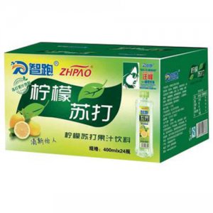 智跑柠檬苏打果汁饮料箱装400mlx24