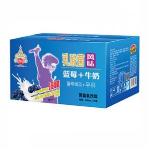 修花乳酸菌风味蓝莓牛奶500ml×15瓶（汪峰）
