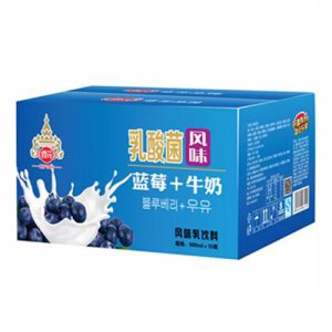 修花乳酸菌风味蓝莓牛奶500ml×15瓶