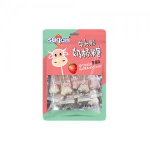 sugan80g牛头草莓牛奶棒棒糖